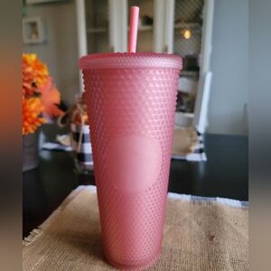 Starbucks soft touch, matte pink studded tumbler